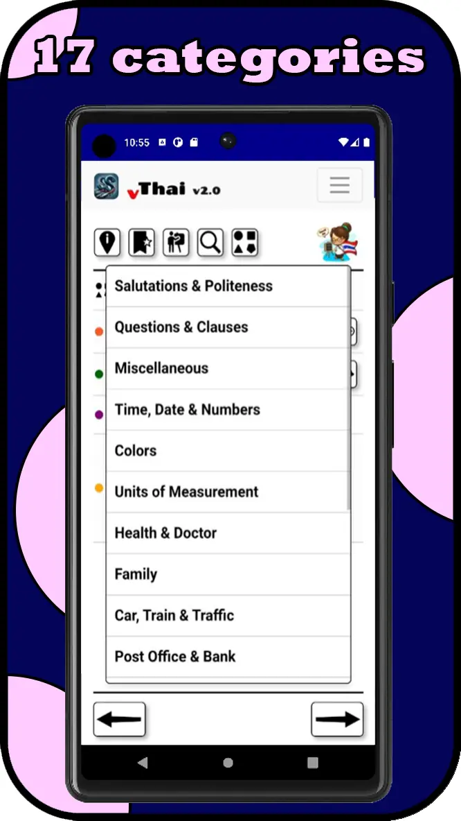 Thai Vocabulary Trainer - 17 categories